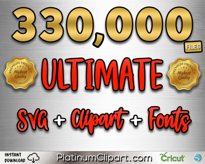 ULTIMATE BUNDLE, SVG, CLIPART & FONTS